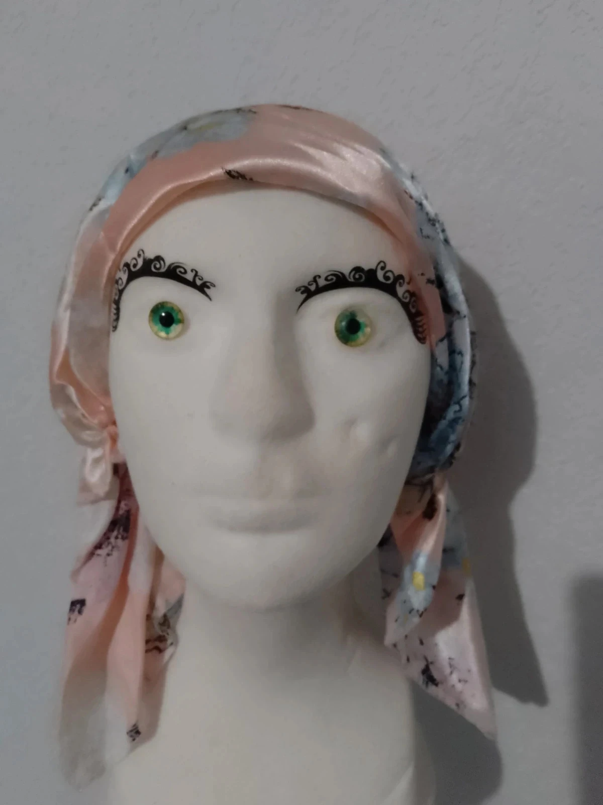 Turban fichu satiné camée de rose – photo 3